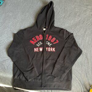 Aeropostale black and red zip-up hoodie